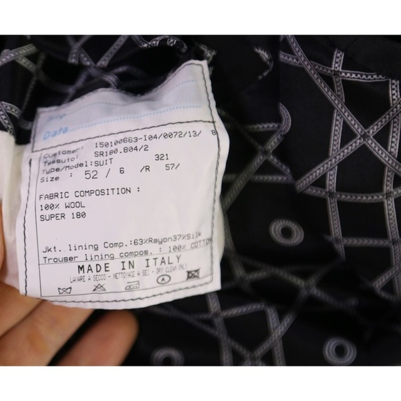 Stefano Ricci Recent Black Tone Check Super 180's Wool Peak Lapel 1B Tuxedo 42R - Picture 9 of 10